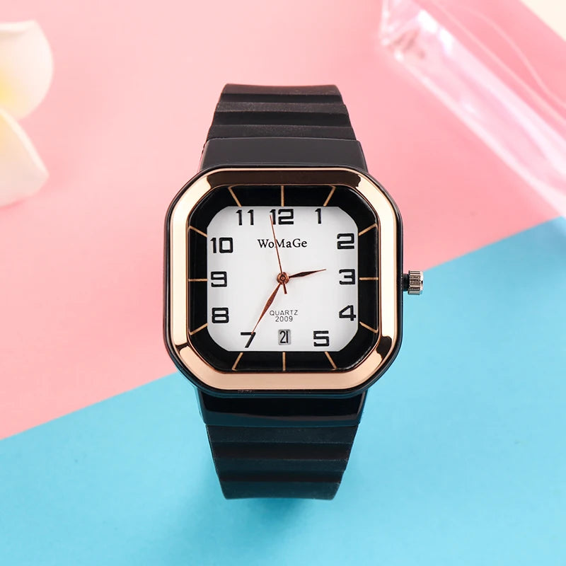 Orologio Donna al Quarzo con Cinturino in Silicone Semplice ed Elegante