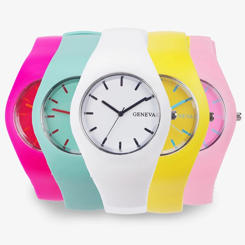 Orologio Donna Quarzo Moda Casual Cinturino Silicone Quadrante 35mm