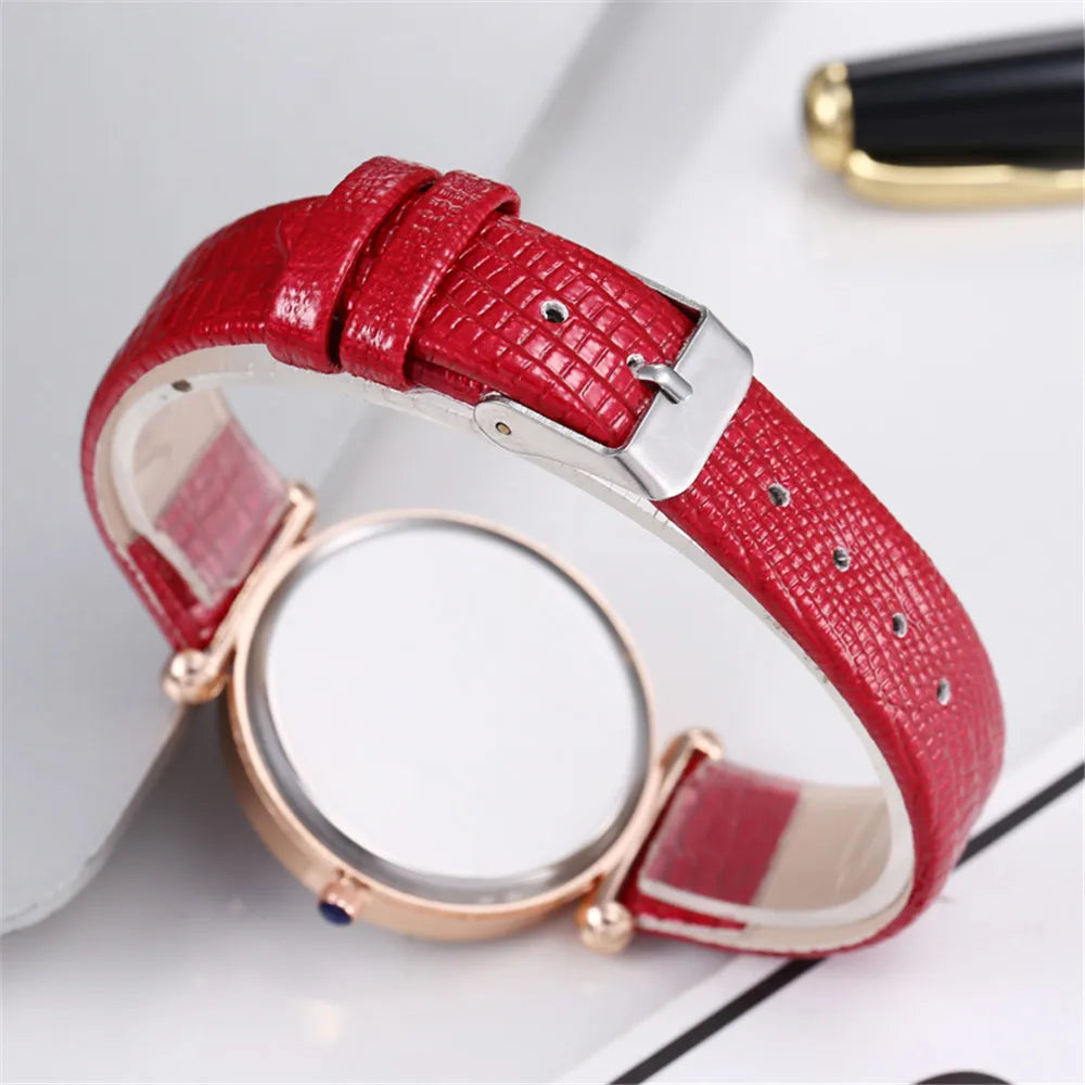 Orologio Donna Al Quarzo Casual Elegante Similpelle Quadrante 32mm Moda Leggero