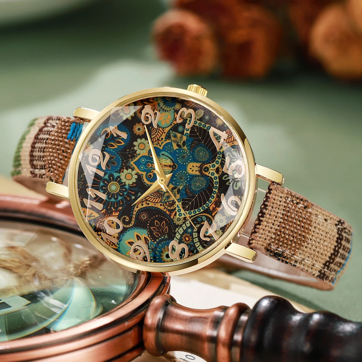 Orologio Donna Vintage Quarzo Cinturino Similpelle
