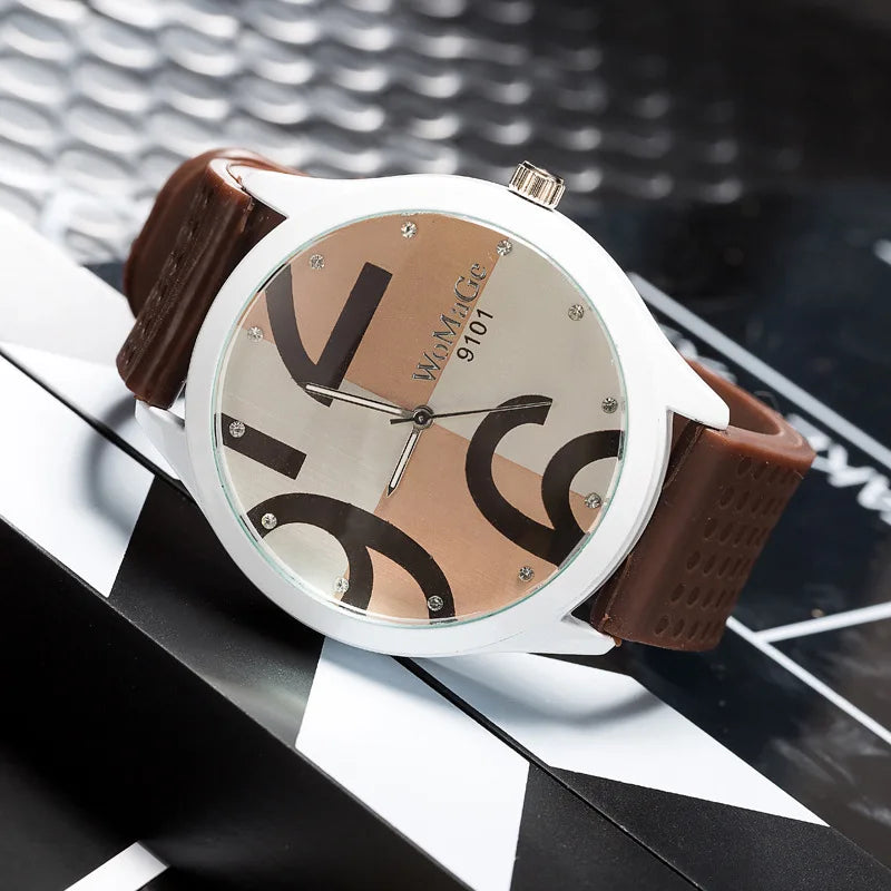 Orologio Donna al Quarzo con Cinturino PU Quadrante 55 mm