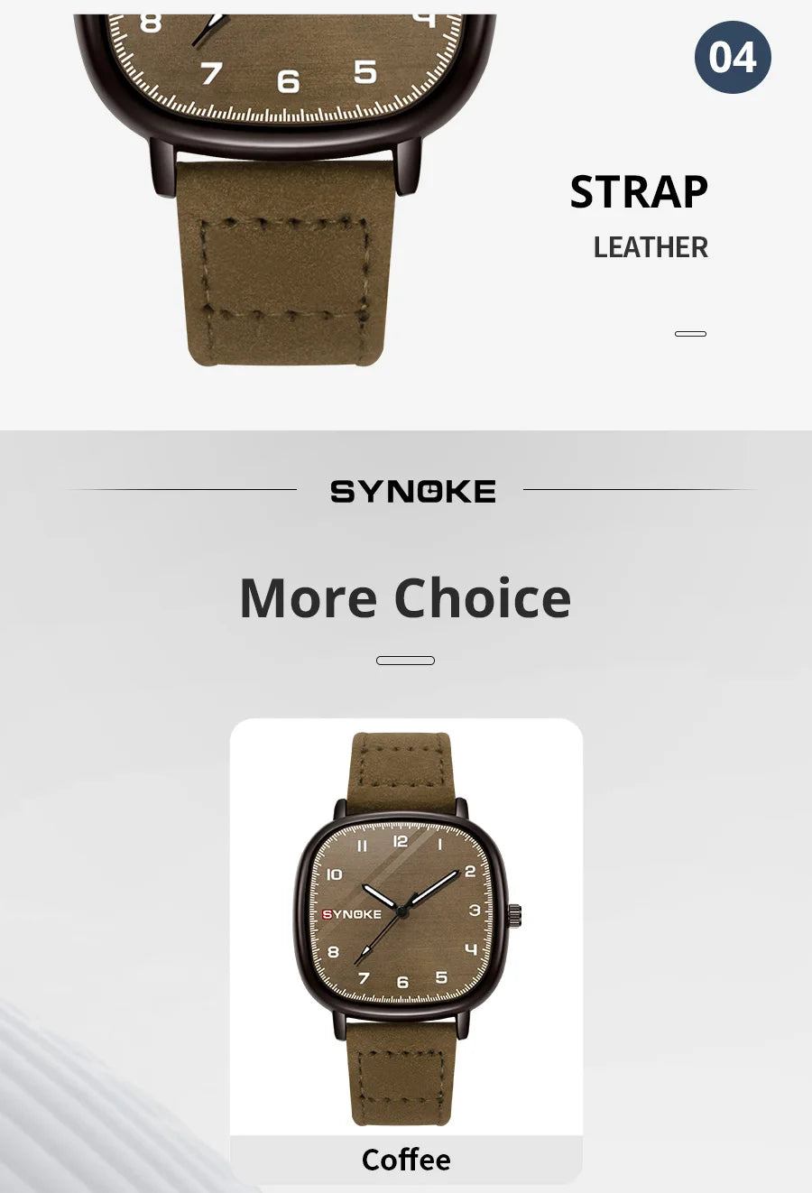 Orologio Uomo Elegante Quarzo Cinturino Similpelle Cassa Quadrata Moda Casual