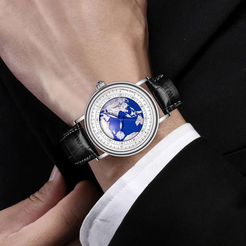 Orologio Uomo 42 mm Elegante Quarzo Similpelle Luminoso