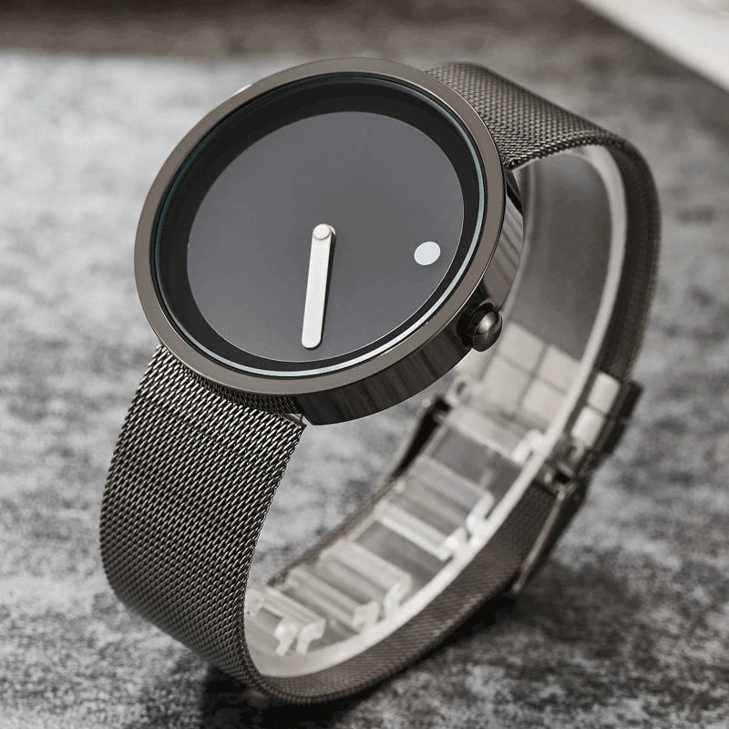 Orologio al Quarzo Uomo Donna Stile Semplice Similpelle o Maglia Acciaio