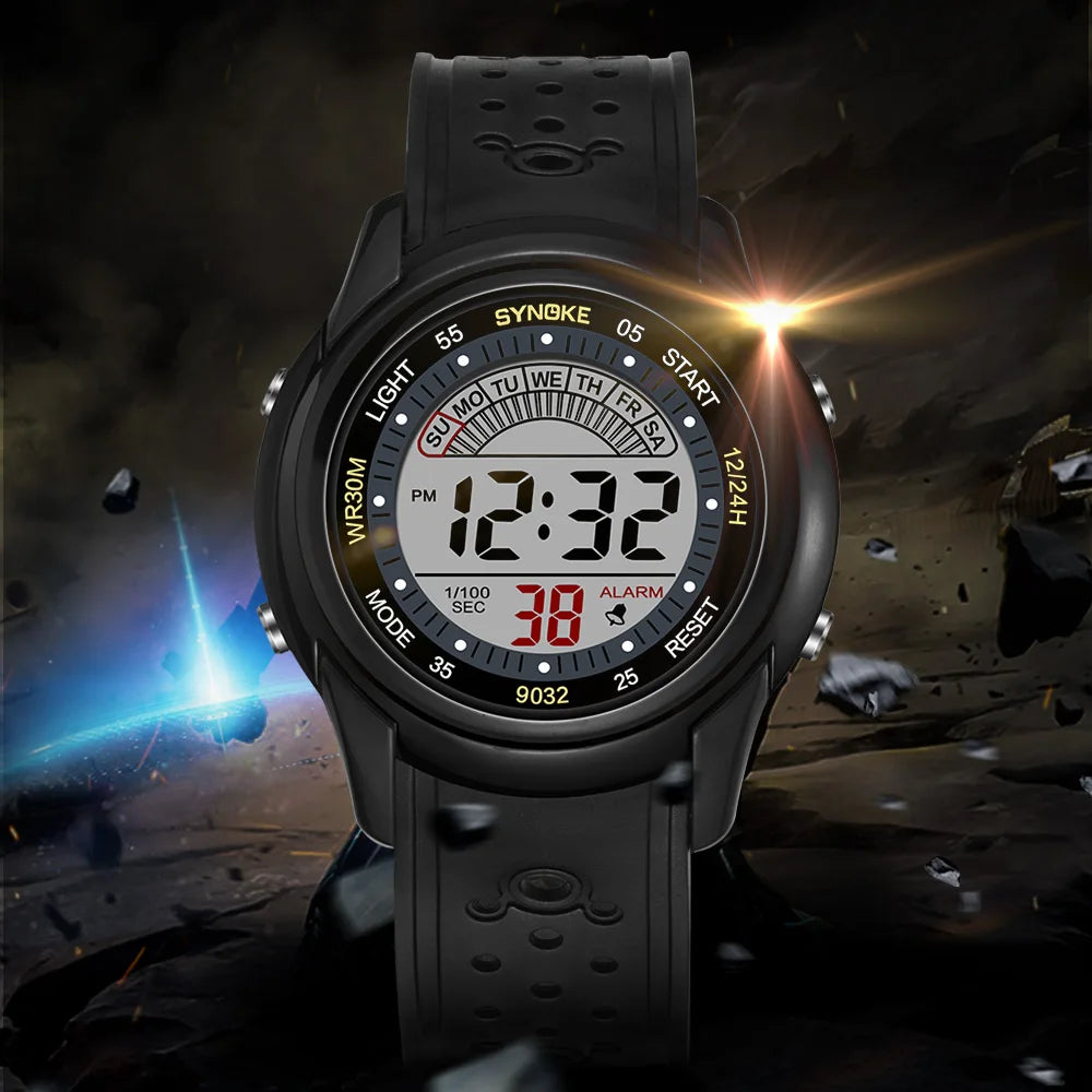 Orologio Sportivo Uomo Digitale LED Multifunzione Cinturino Gomma 41mm
