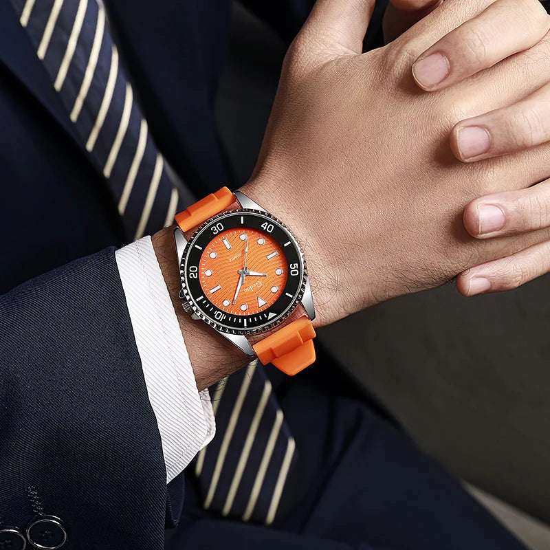 Orologio Uomo 40mm Quarzo Moda Casual Cinturino Silicone