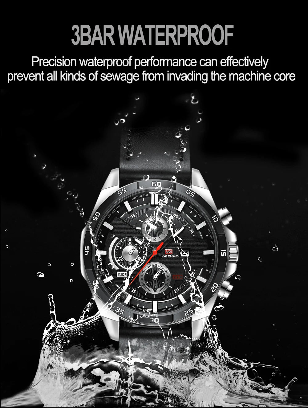 Orologio Uomo 46mm Quarzo - Cinturino SimilPelle o Acciaio, Elegante e Sportivo