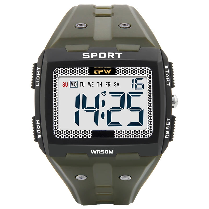 Orologio Digitale Uomo Sportivo LED Cronografo Sveglia