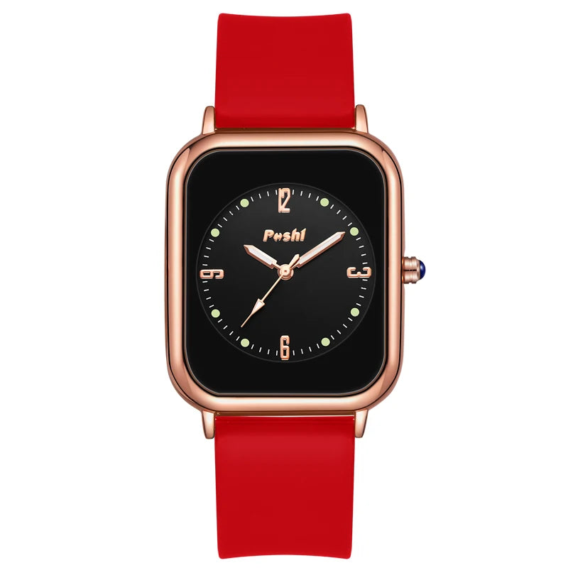 Orologio Donna Moda Elegante Casual al Quarzo con Cinturino in Silicone Semplice