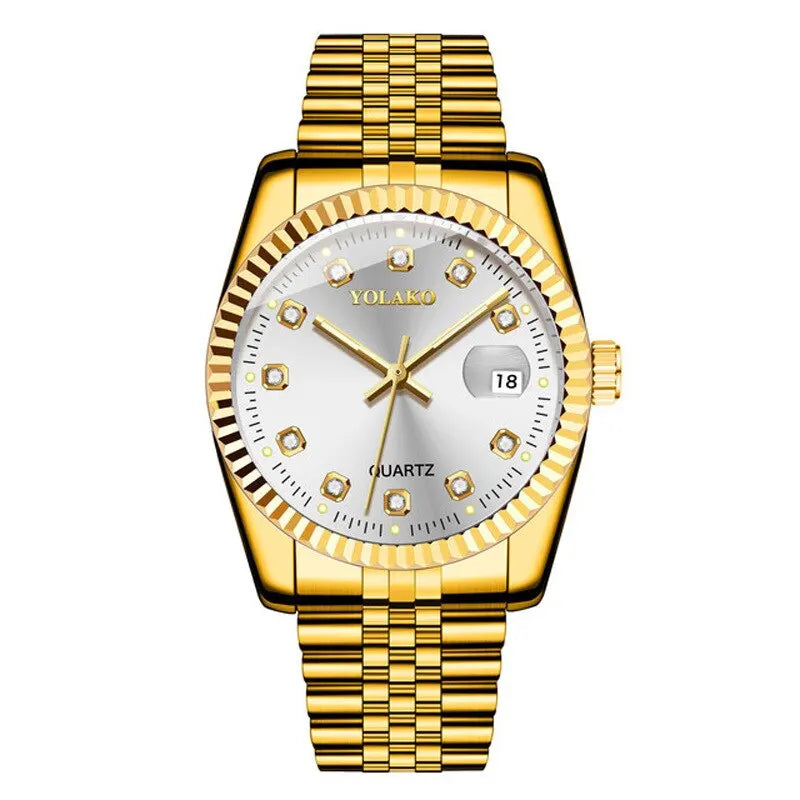 Orologio Uomo Quarzo Acciaio Moda Casual Con Data E Lancette Luminose