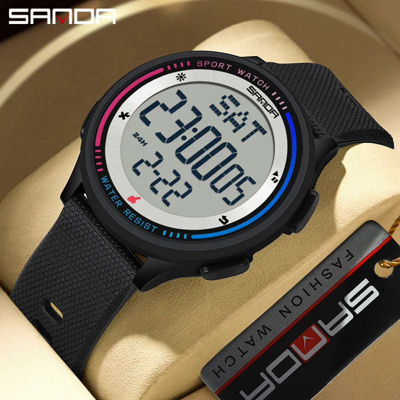 Orologio Digitale Uomo Donna SANDA – Sportivo LED Contapassi Impermeabile Cinturino in Gomma