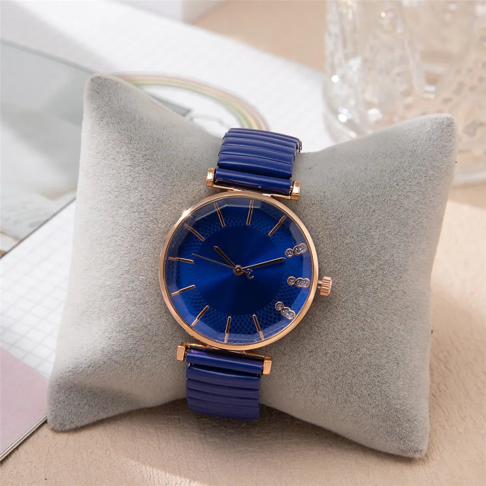 Orologio Donna Quarzo Cinturino Elastico Acciaio Elegante