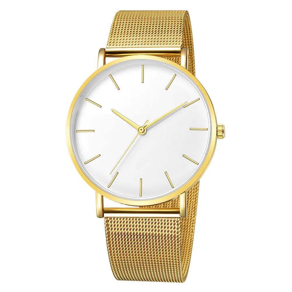 Orologio Donna Quarzo Elegante Acciaio Maglia Quadrante 40mm