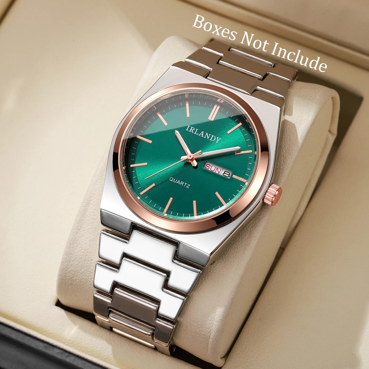 Orologio Uomo Quarzo Elegante con Calendario Cinturino in Metallo Classico
