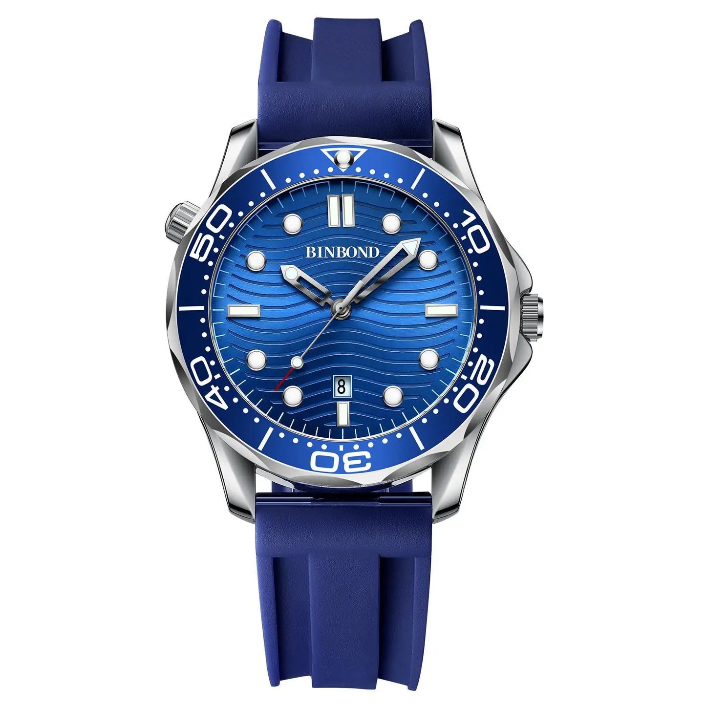 Orologio Uomo Quarzo Business Data Lancette Luminose Cinturino Acciaio o Silicone