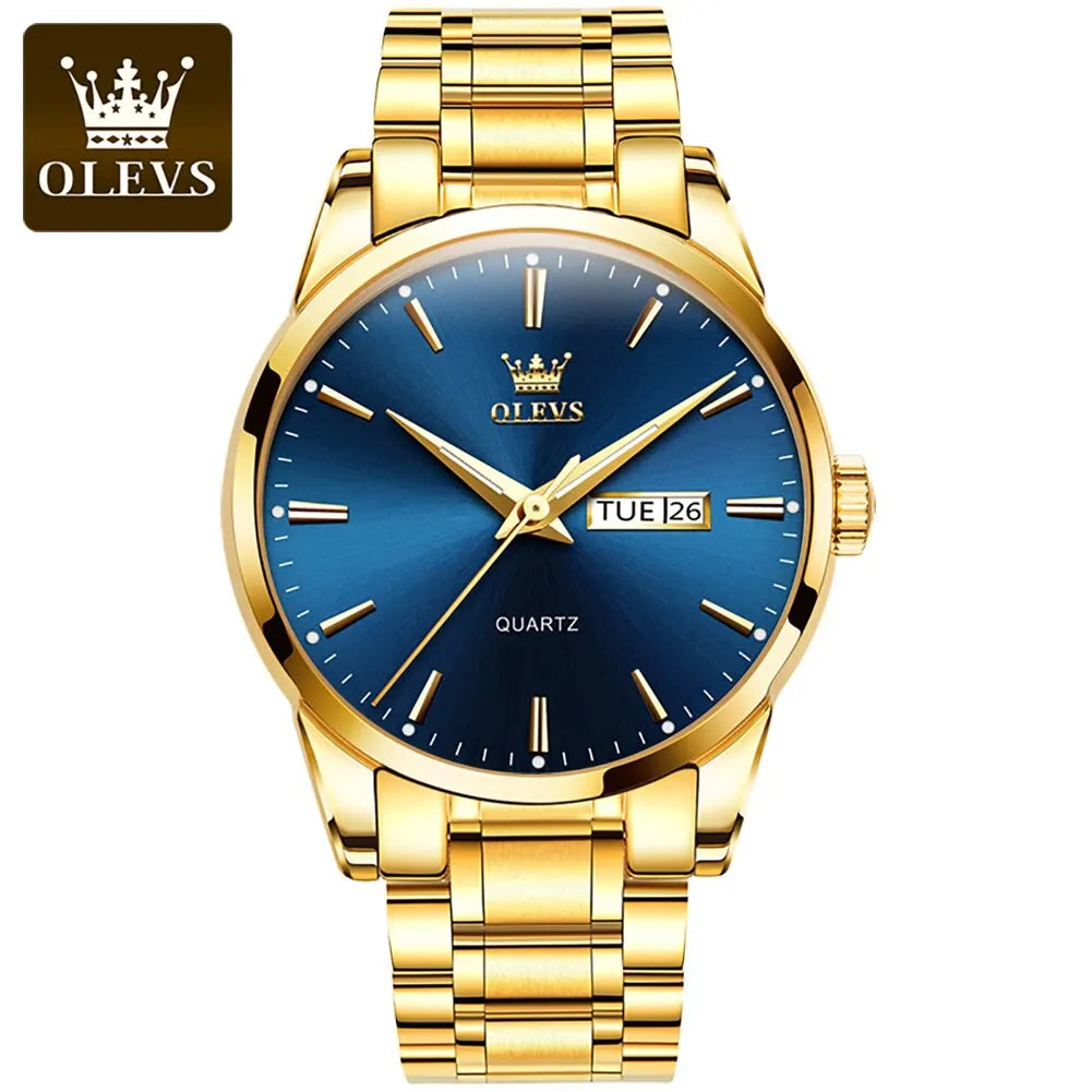 Orologio Uomo Acciaio al Quarzo con Data Lancette Luminose Elegante