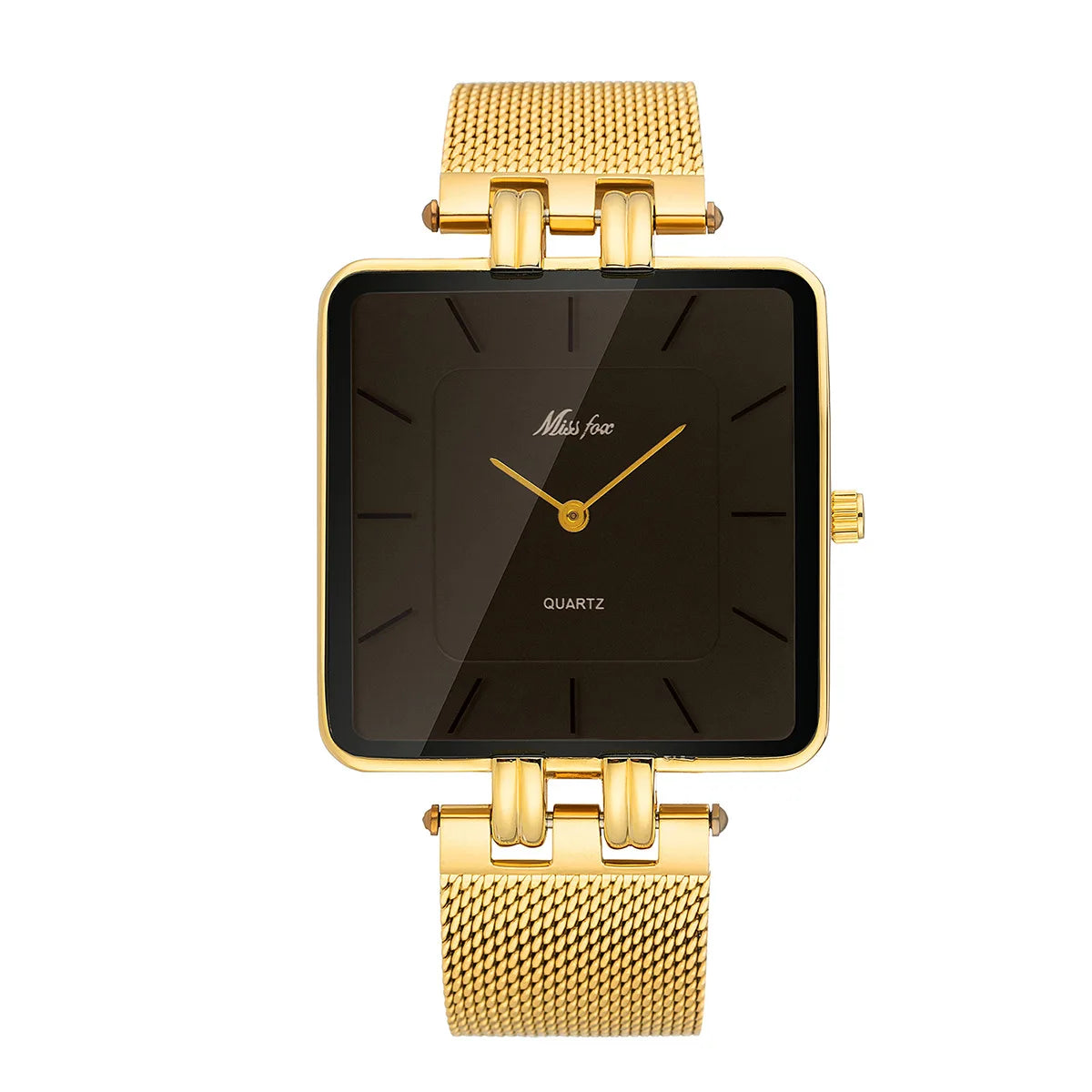 Orologio Uomo Donna Quarzo Acciaio Quadrato Elegante Business