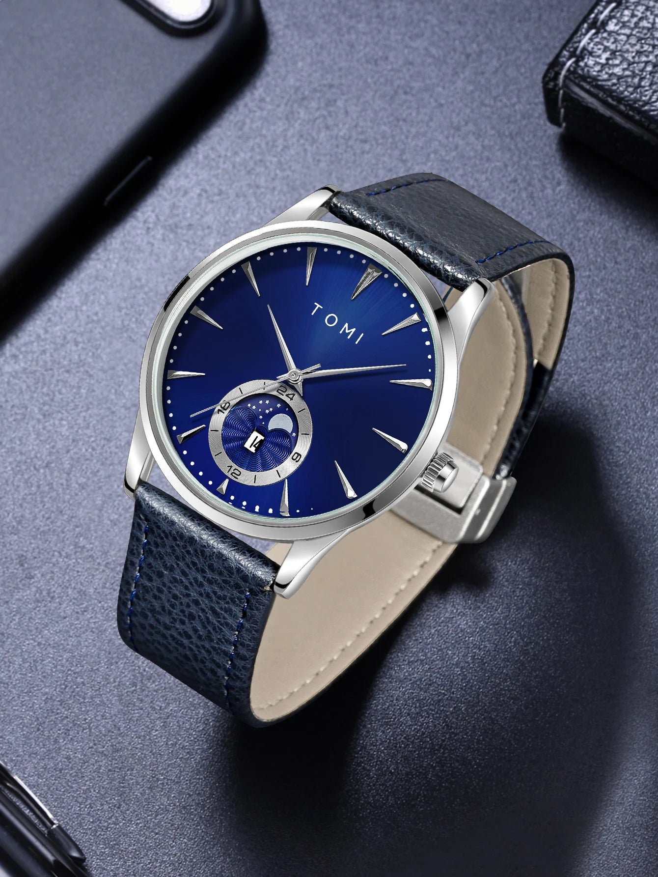 Orologio Uomo Quarzo Cinturino Similpelle – Elegante e Casual Quadrante 42mm