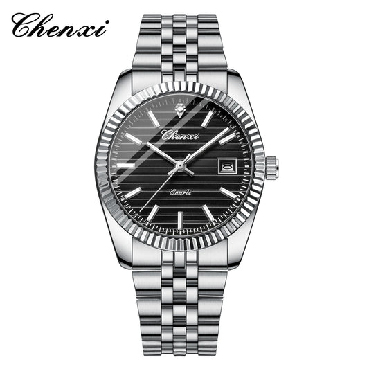 Orologio Uomo al Quarzo, In Acciaio Inox, Quadrante 35mm, Con Data, Elegante