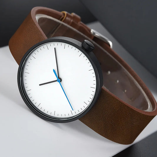 Orologio Uomo Quarzo Elegante Similpelle  Stile Minimal