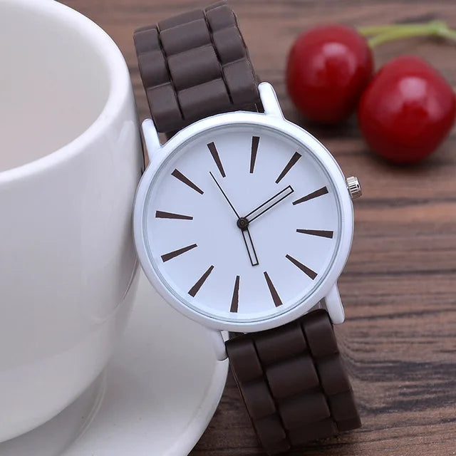 Orologio Donna al Quarzo Moda Casual con Cinturino in Silicone Elegante Leggero