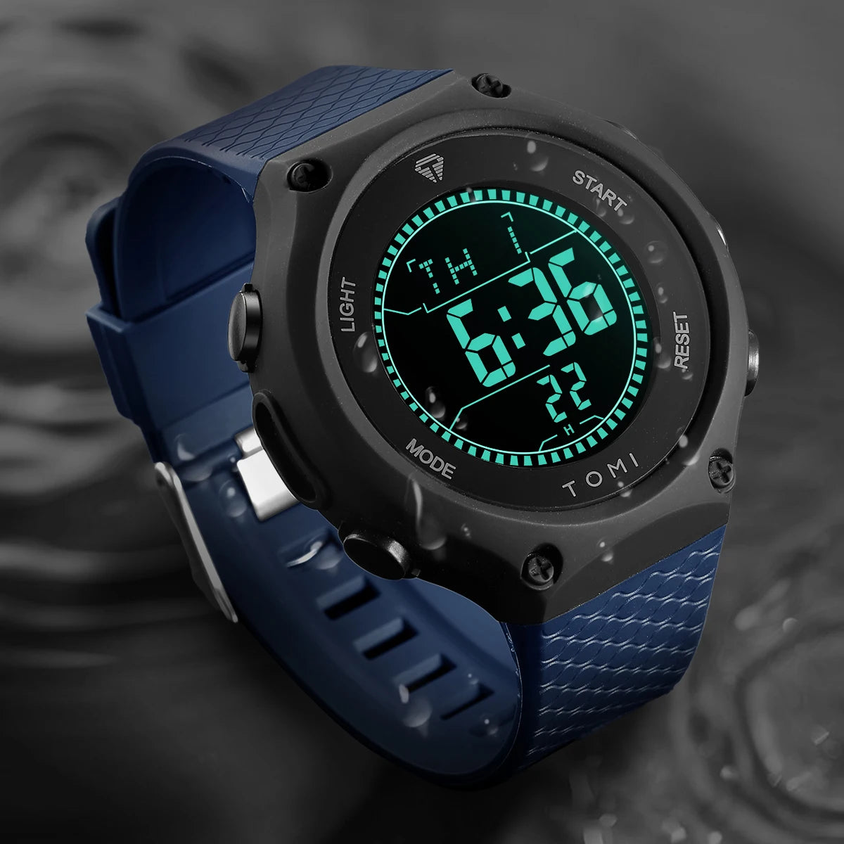 Orologio Uomo Digitale Sportivo Cinturino PU Quadrante Grande 50mm Moda Casual