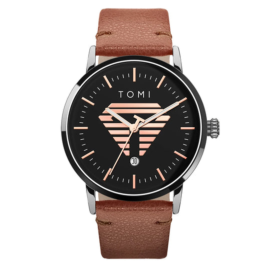 Orologio Uomo Minimalista al Quarzo con Data Cinturino Similpelle Cassa Lega Casual