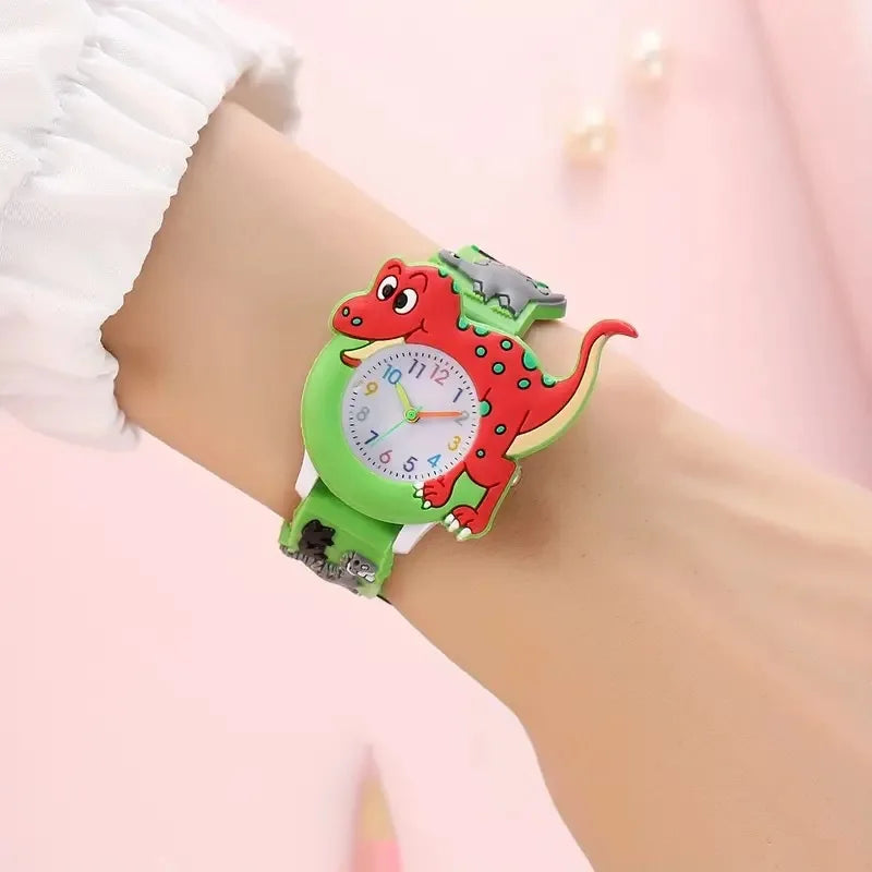 Orologio Bambini Quarzo Cartoni 3D Dinosauro Cinturino Silicone