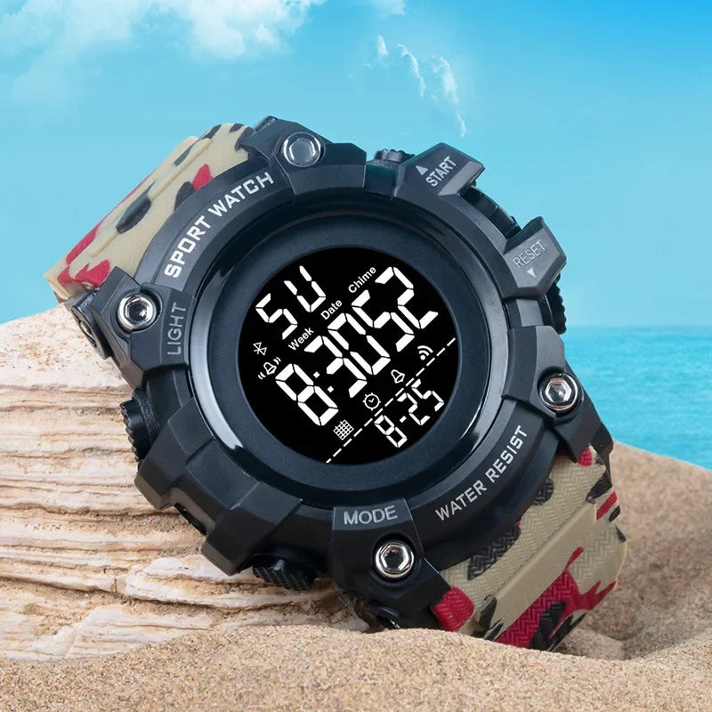Orologio Sportivo Uomo Digitale LED Multifunzione Cinturino Silicone Quadrante 57mm