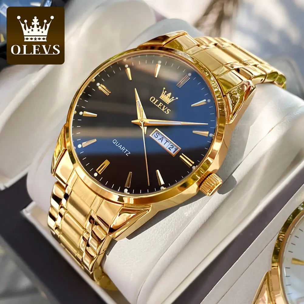 Orologio Uomo Acciaio al Quarzo con Data Lancette Luminose Elegante
