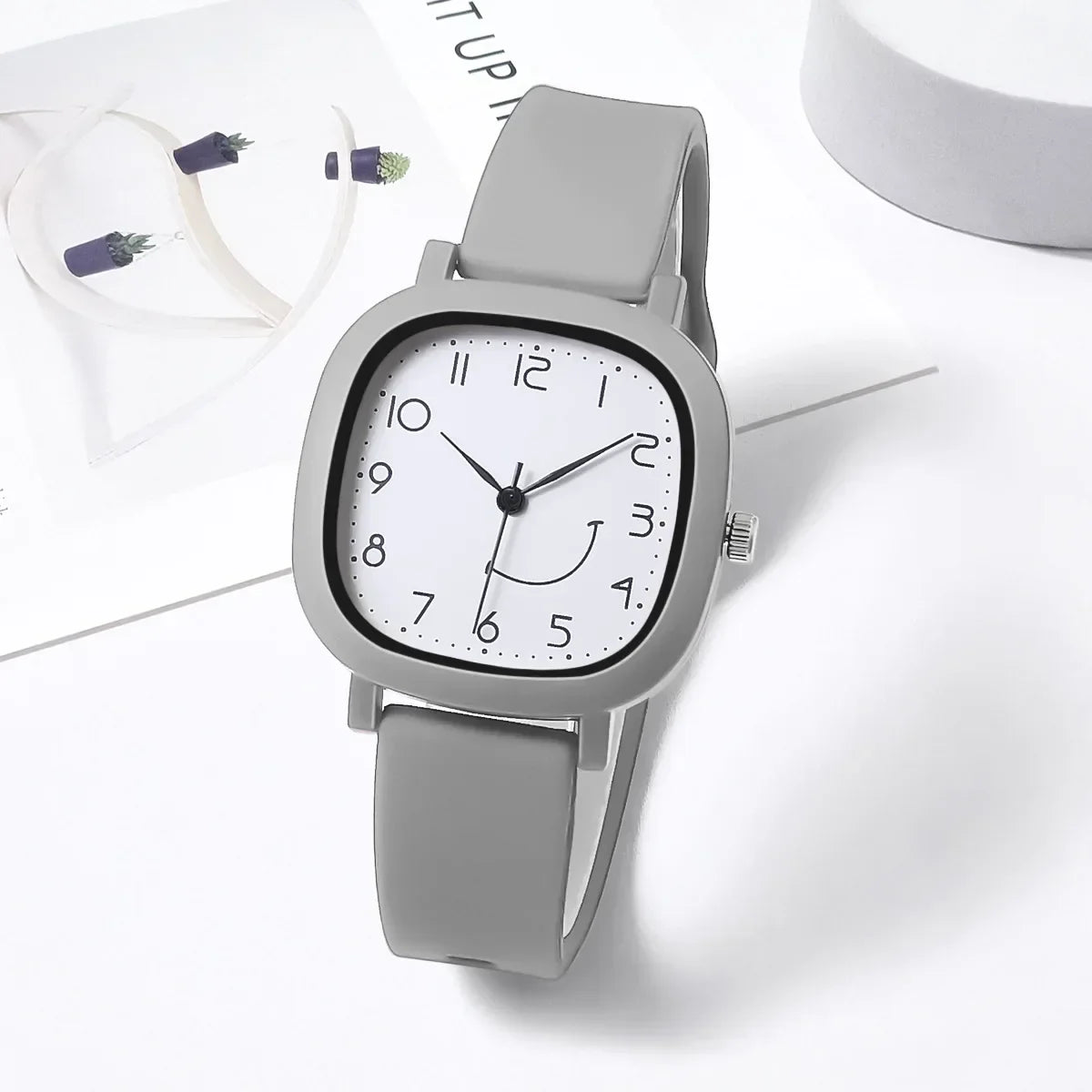 Orologio Donna Quarzo – Cinturino Silicone Quadrante Quadrato Moda Casual