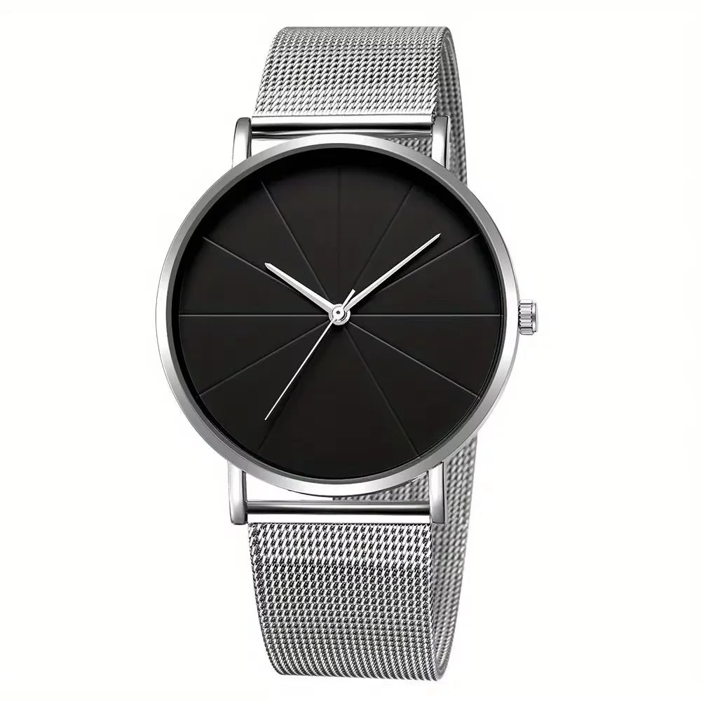 Orologio Uomo Moda Casual Quarzo – Cinturino Maglia Acciaio, Design Sottile