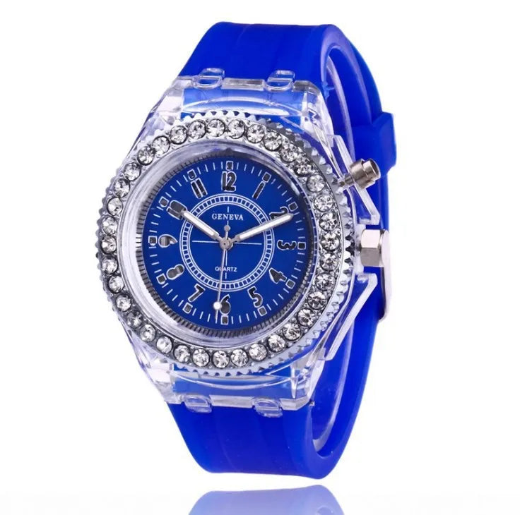 Orologio LED Unisex Luminoso Digitale Moda Silicone Strass