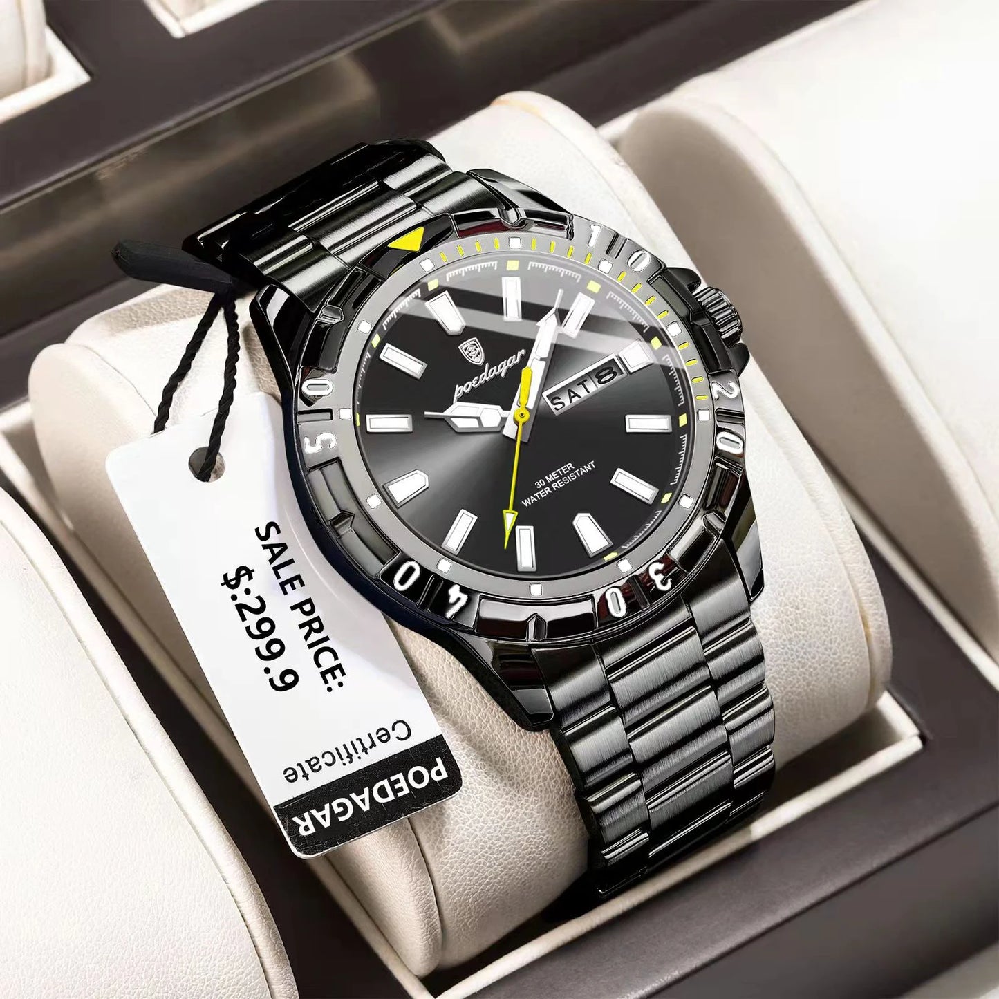 Orologio Uomo Quarzo Moda Casual Acciaio Data Lancette Luminose