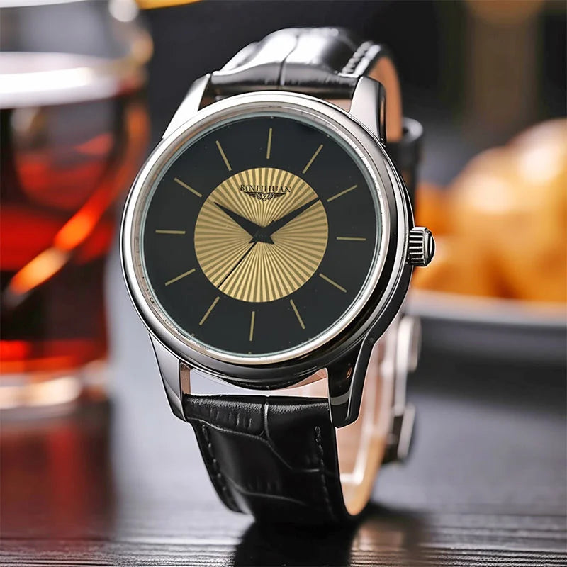 Orologio Uomo Al Quarzo Con Cinturino In Similpelle Elegante Casual Quadrante 42 Mm Classico