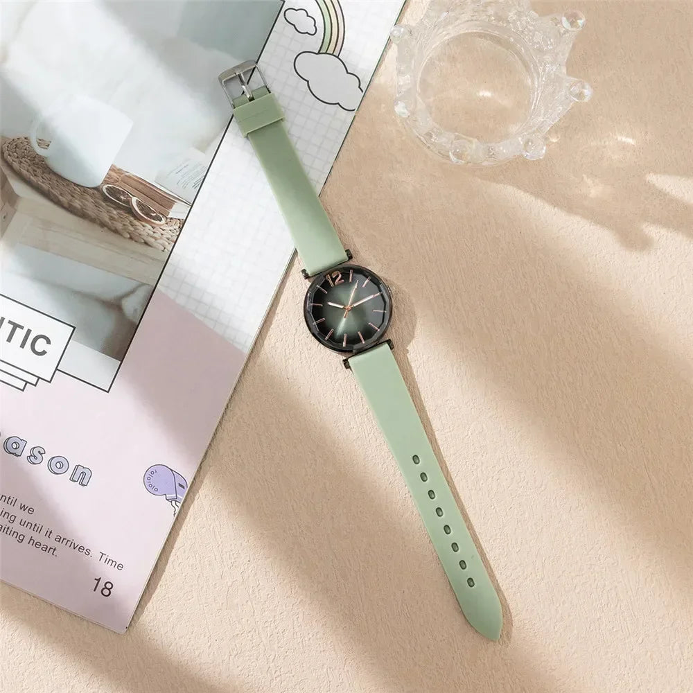 Orologio Donna Elegante Quarzo Cinturino in Silicone Moda Casual