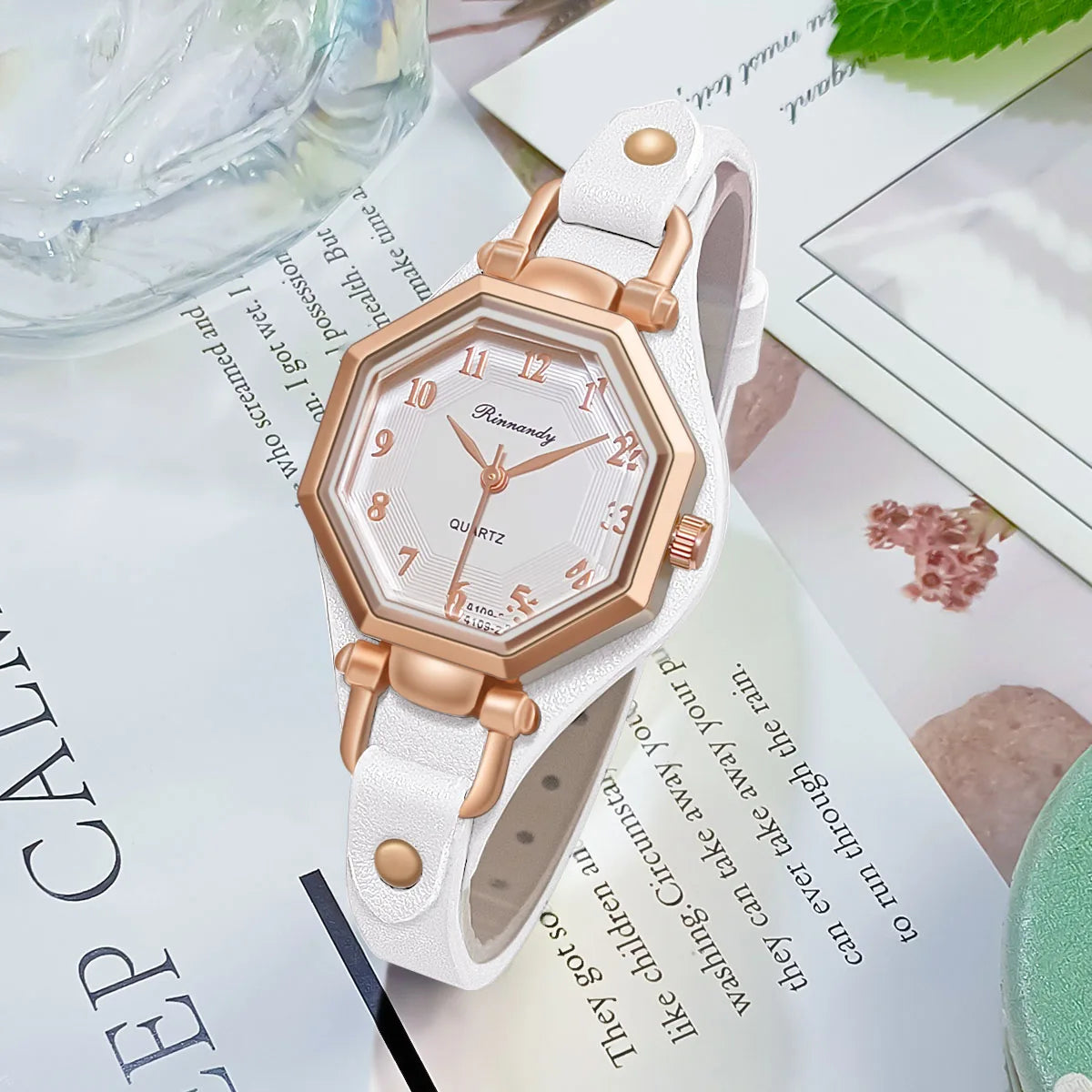 Orologio Donna Elegante Quarzo Analogico Cinturino Similpelle Stile Moda Casual