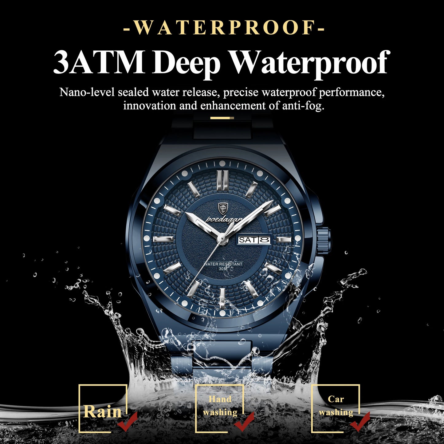 Orologio Uomo Acciaio Quarzo Classico Elegante Moda Casual Data