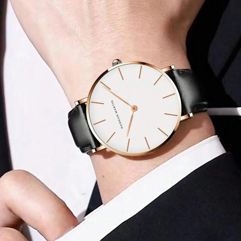 Orologio Uomo Quarzo Elegante Cinturino Similpelle 40mm