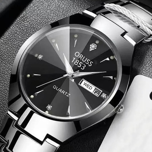 Orologio Uomo Cassa e Cinturino Acciaio al Quarzo con Data Quadrante 39 mm