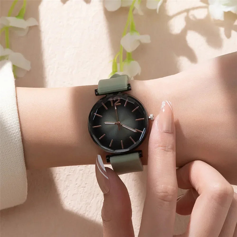 Orologio Donna Elegante Quarzo Cinturino in Silicone Moda Casual