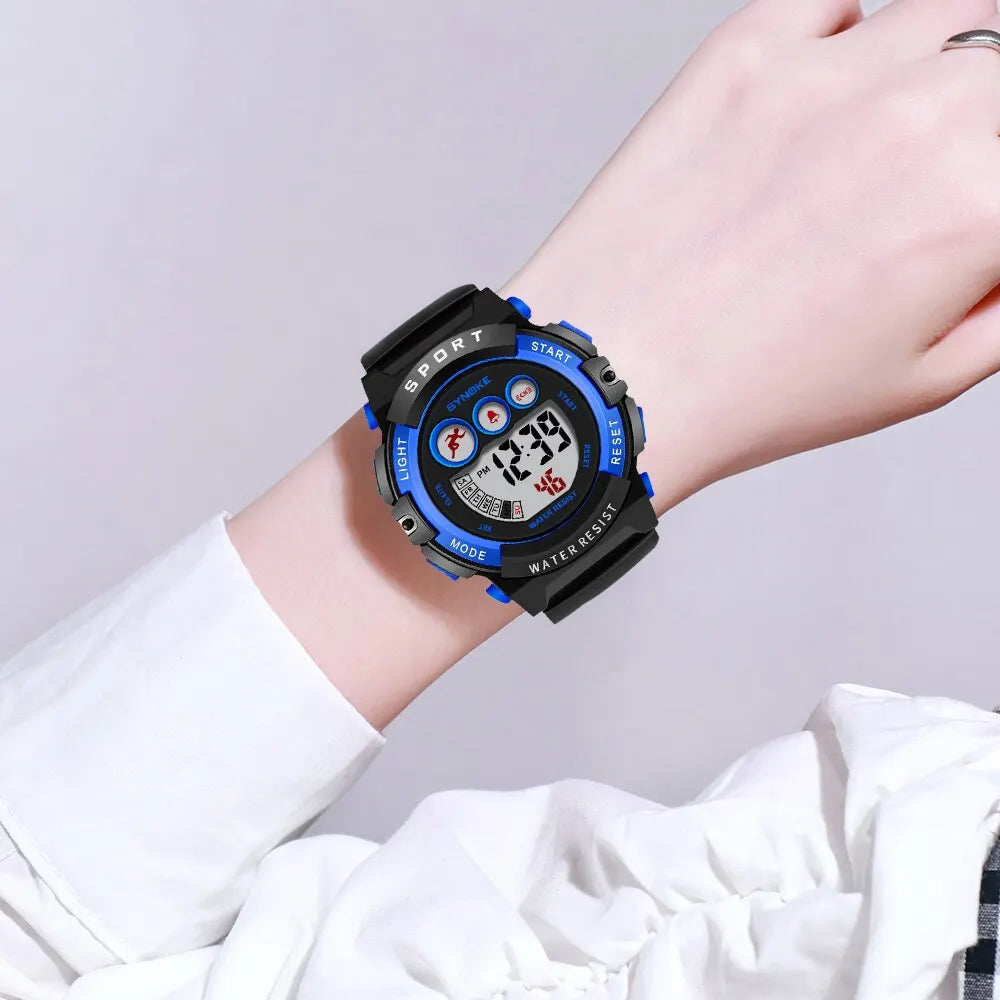 Orologio Sportivo Digitale Bambini Colorato Multifunzione Cinturino e Cassa in Gomma