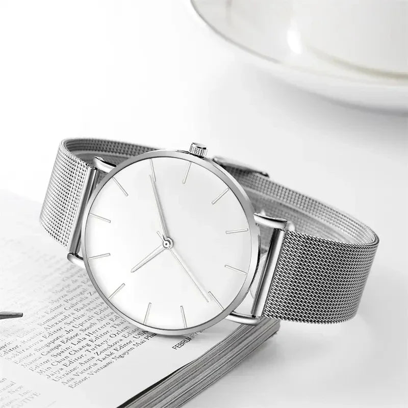 Orologio Uomo Moda Casual Quarzo – Cinturino Maglia Acciaio, Design Sottile