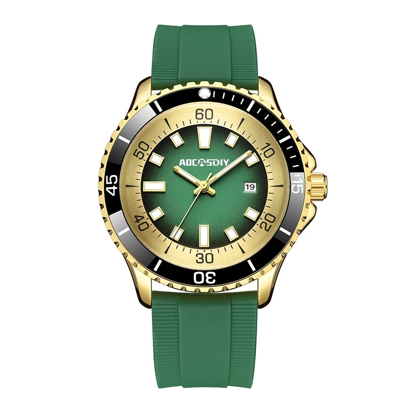 Orologio Uomo Moda Al Quarzo Con Data Cinturino Silicone Casual Elegante