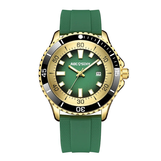 Orologio Uomo Moda Al Quarzo Con Data Cinturino Silicone Casual Elegante