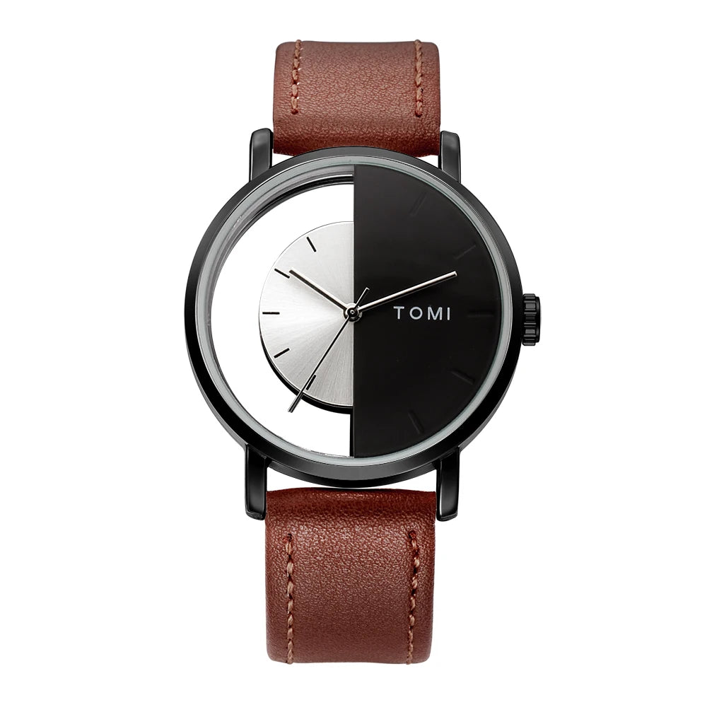 Orologio Uomo al Quarzo Moda Casual Quadrante 42mm Cinturino PU