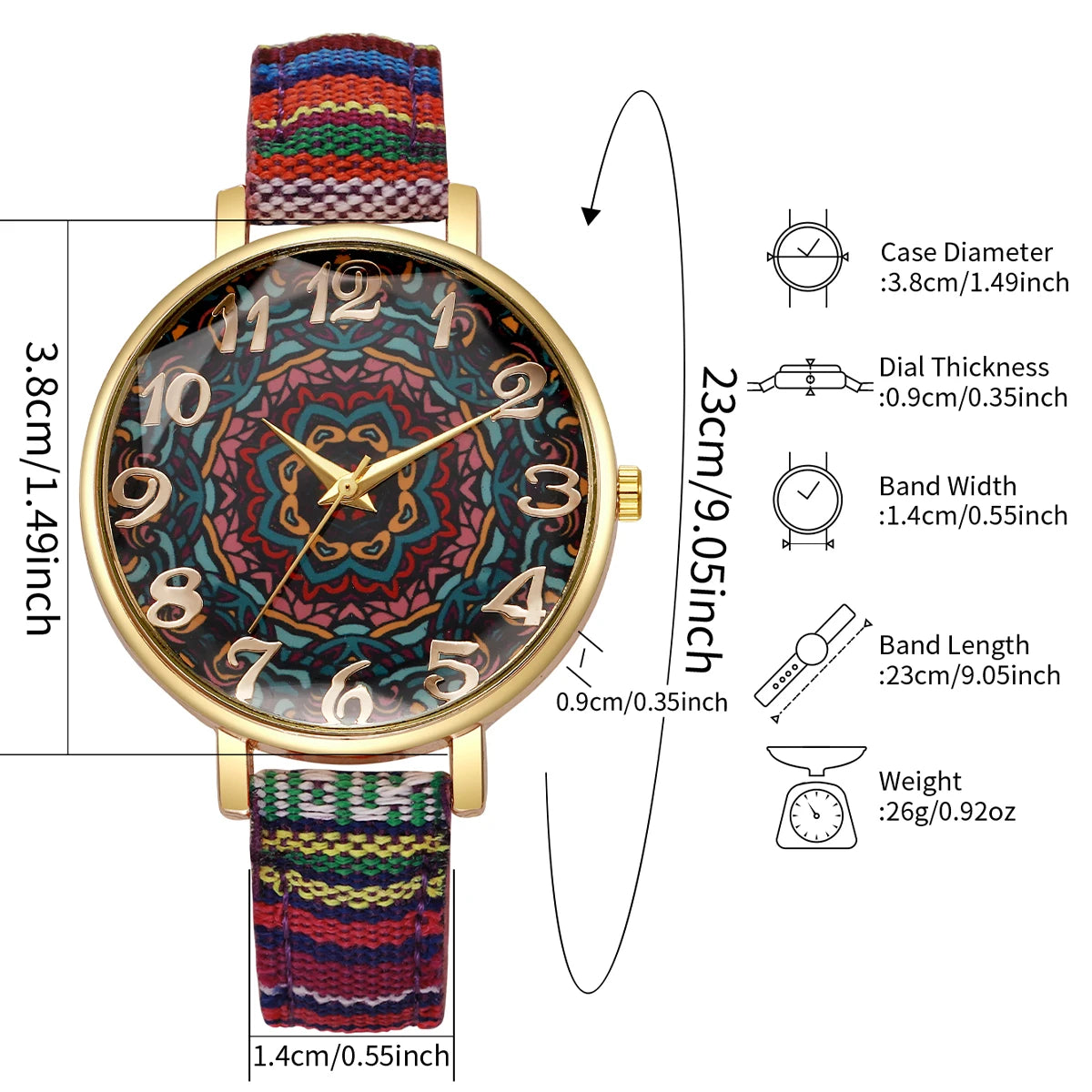 Orologio Donna Vintage Quarzo Cinturino Similpelle