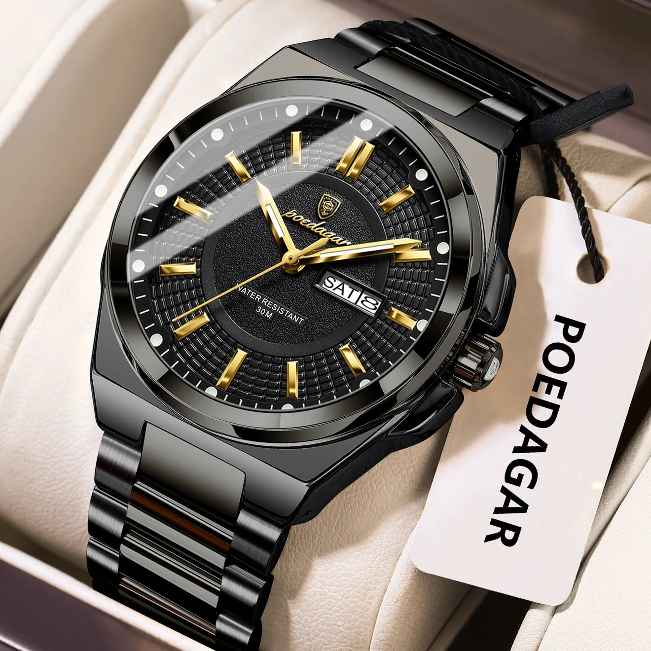 Orologio Uomo Acciaio Quarzo Classico Elegante Moda Casual Data