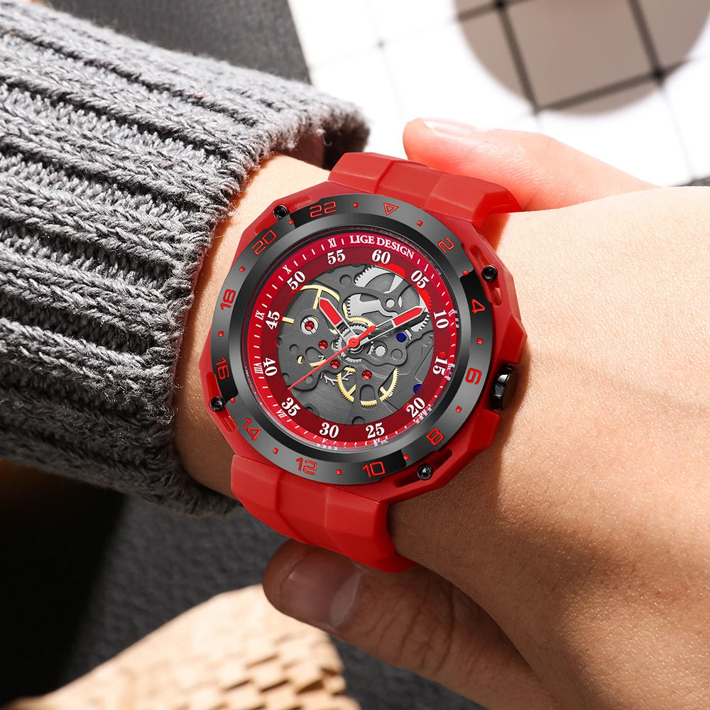 Orologio Uomo Al Quarzo Cinturino In Silicone Moda Casual Lancette Luminose