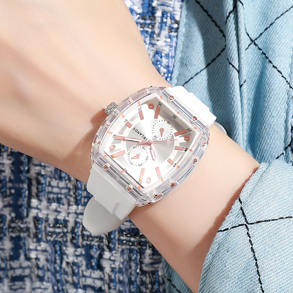Orologio Donna Quarzo Analogico Moda Casual Elegante Cinturino Silicone Cassa Lega
